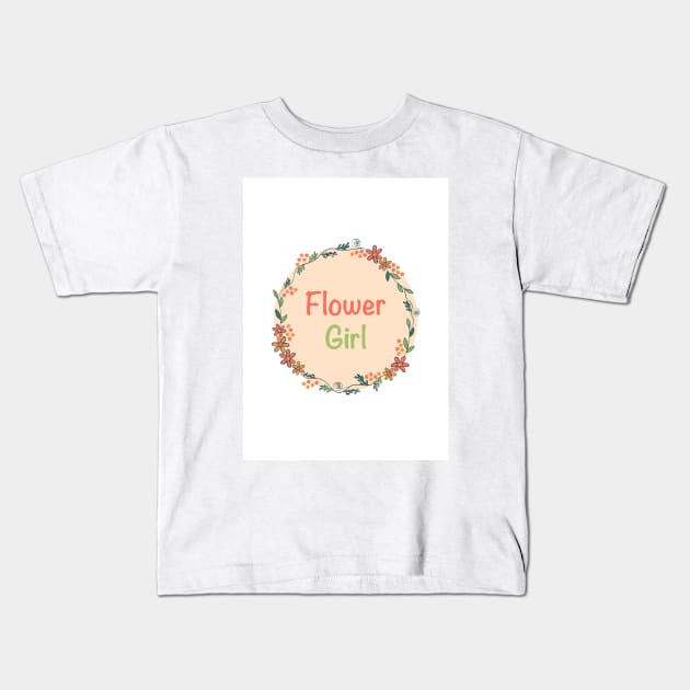 Floral girl Kids T-Shirt by Light of the mind